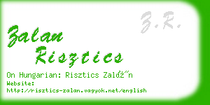 zalan risztics business card